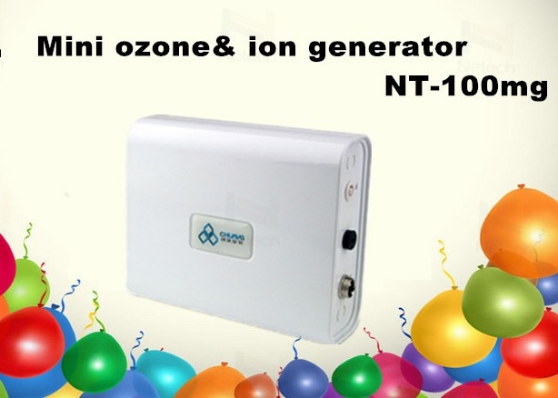 While Mini 100mg Commercial Ozone Generator For Remove Smoke / Air Purifier 9W